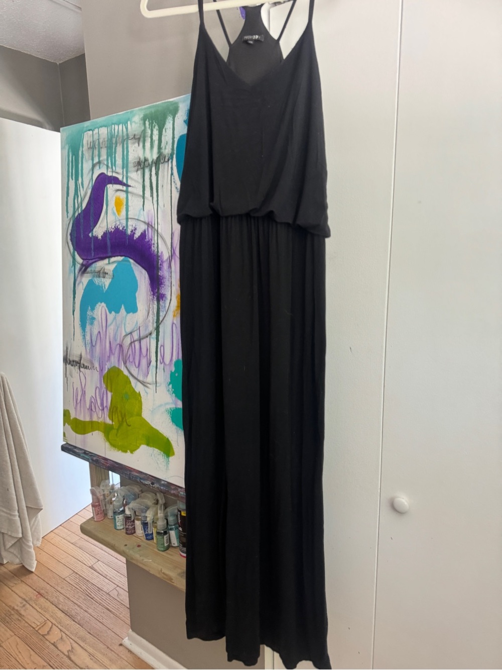 Paper Moon Black Strappy Back Maxi Dress Lined Size XXL - Picture 2 of 12